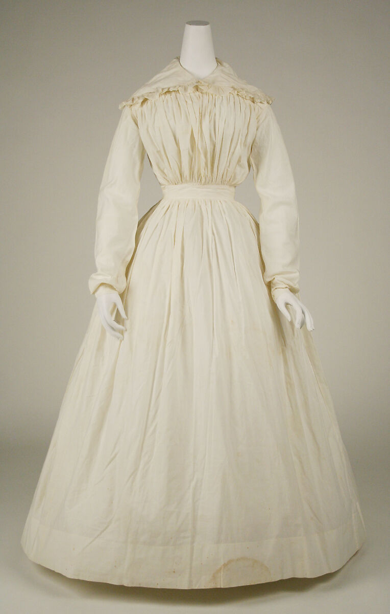 Morning dress, cotton, probably American 