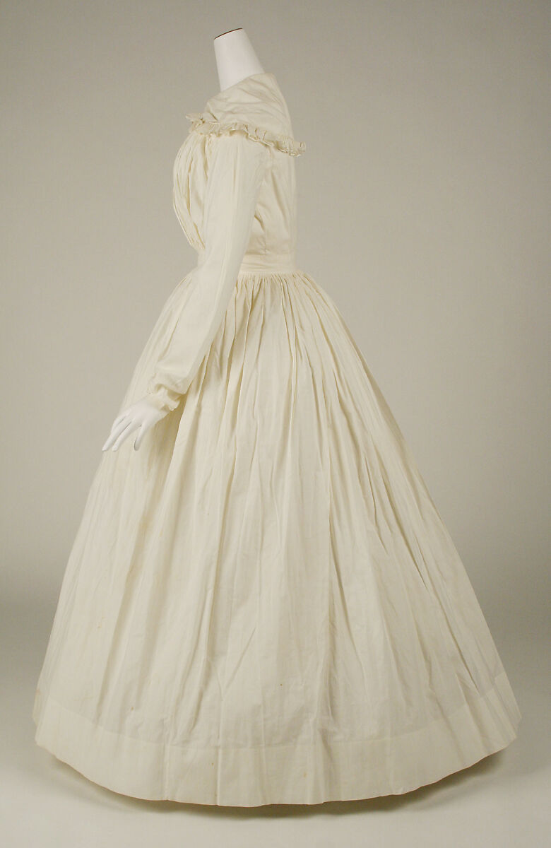 Morning dress, cotton, probably American