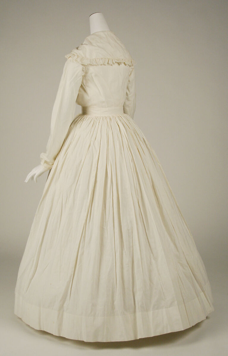 Morning dress, cotton, probably American