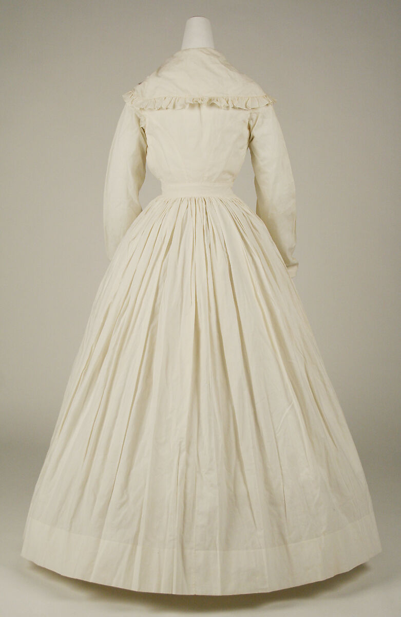 Morning dress, cotton, probably American
