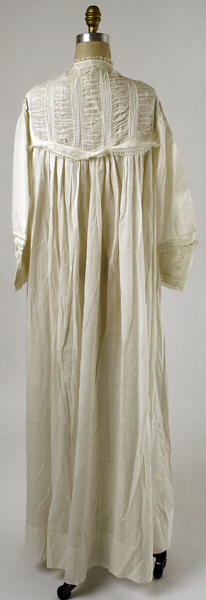 Nightgown, cotton, American