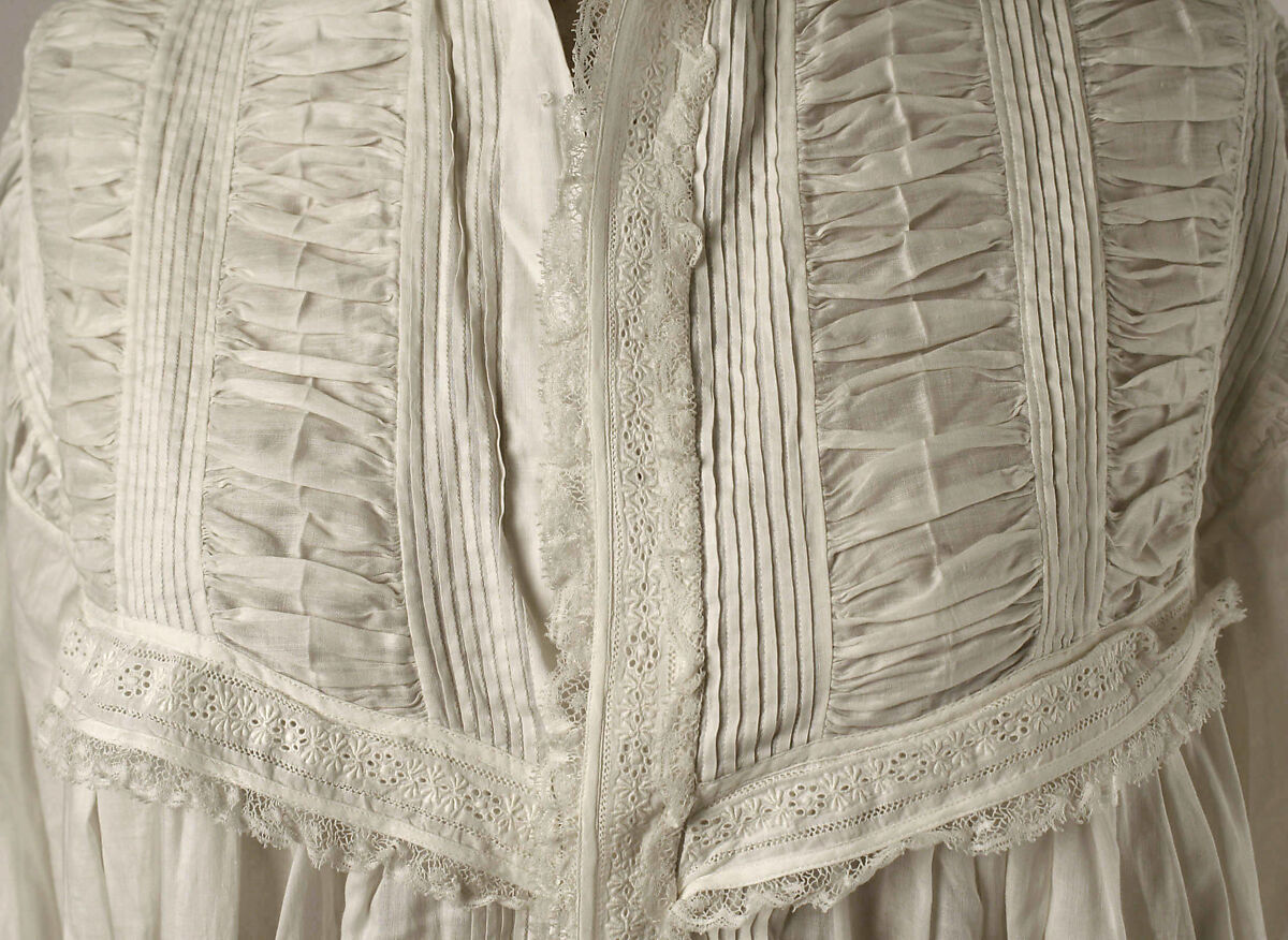 Nightgown, cotton, American