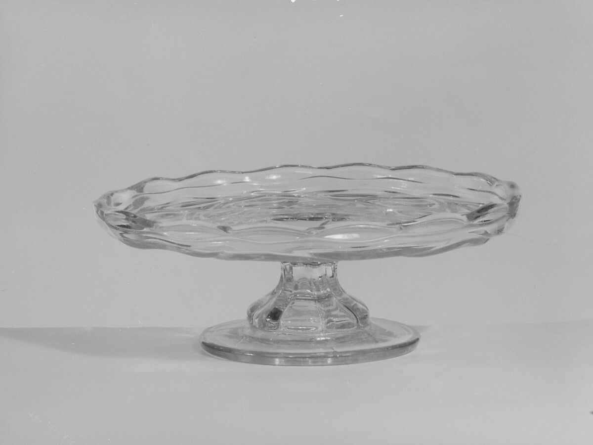 Cake Plate, Pressed glass, American 