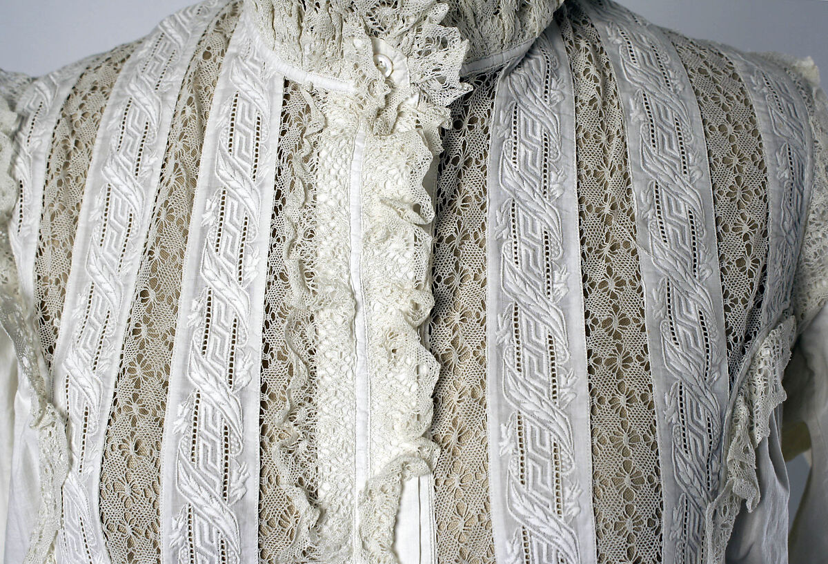 Nightgown, cotton, American