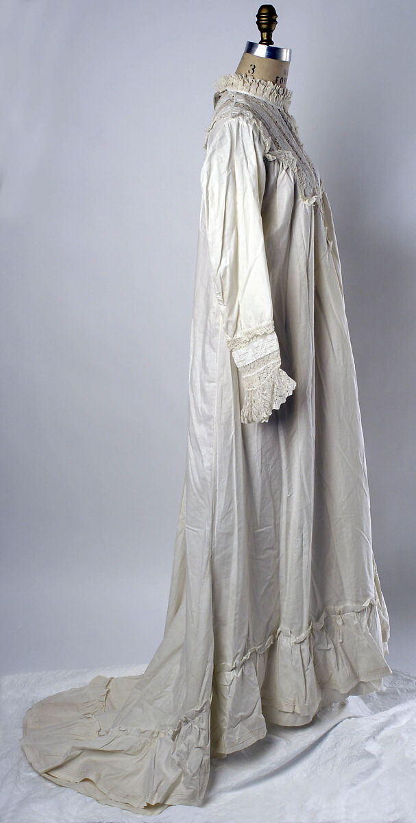 Nightgown, cotton, American