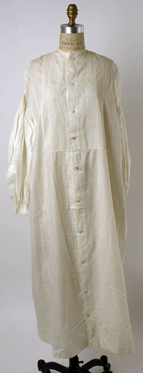 Nightgown, cotton, American 