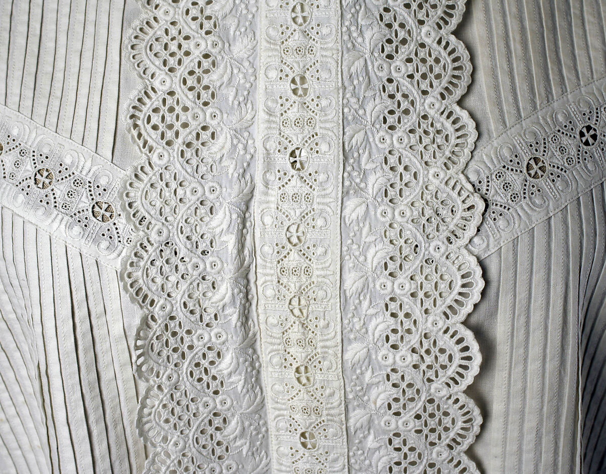 Nightgown, cotton, American
