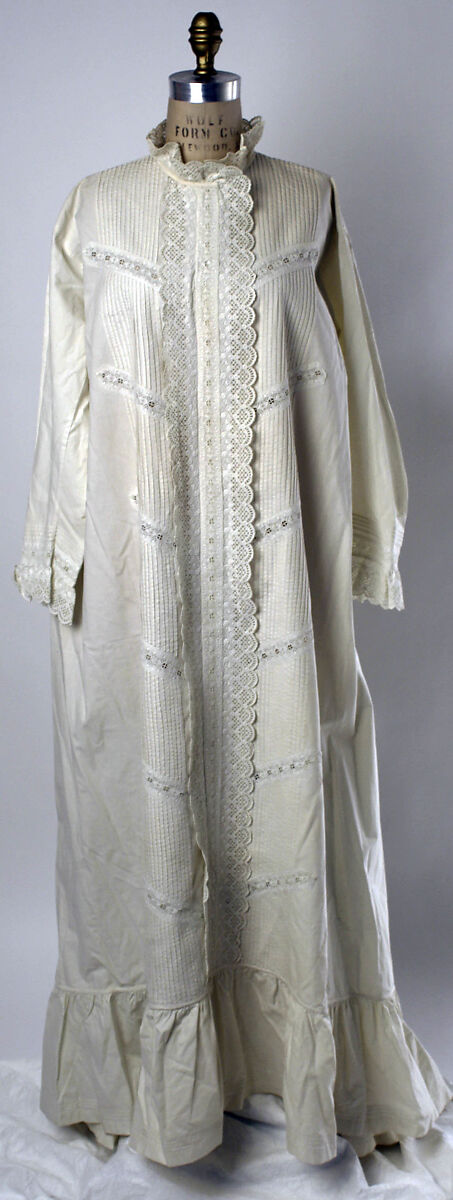 Nightgown, cotton, American 