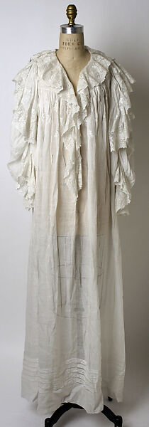 Nightgown, linen, American 