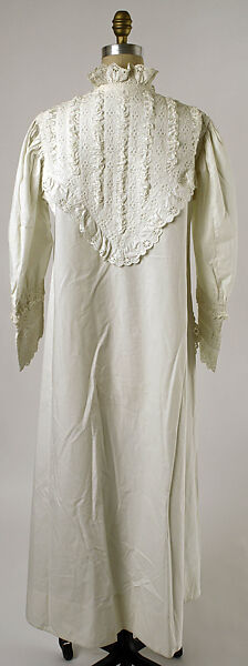 Nightgown, cotton, American
