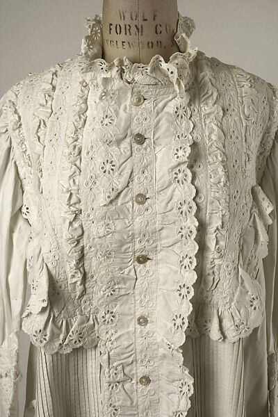 Nightgown, cotton, American