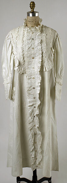 Nightgown, cotton, American 