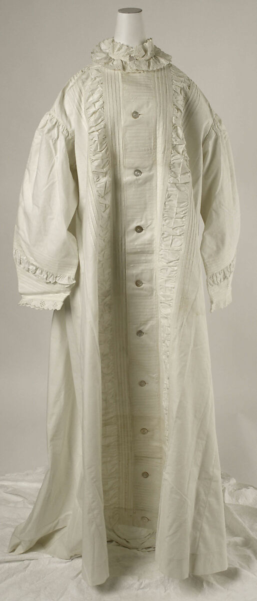 Nightgown, cotton, American 