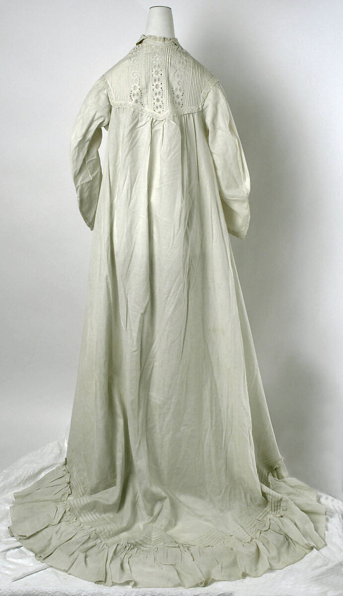Nightgown, cotton, American