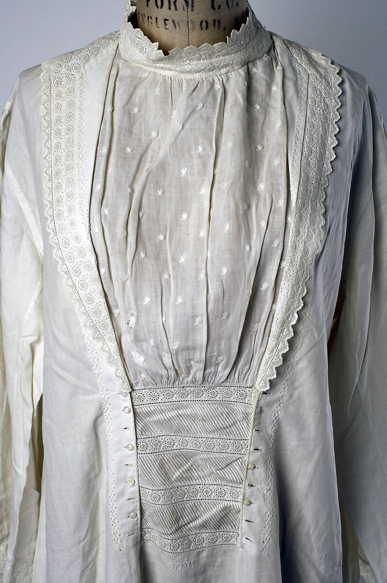Nightgown, linen, American