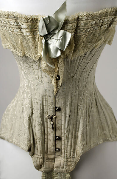 Corset, silk, British