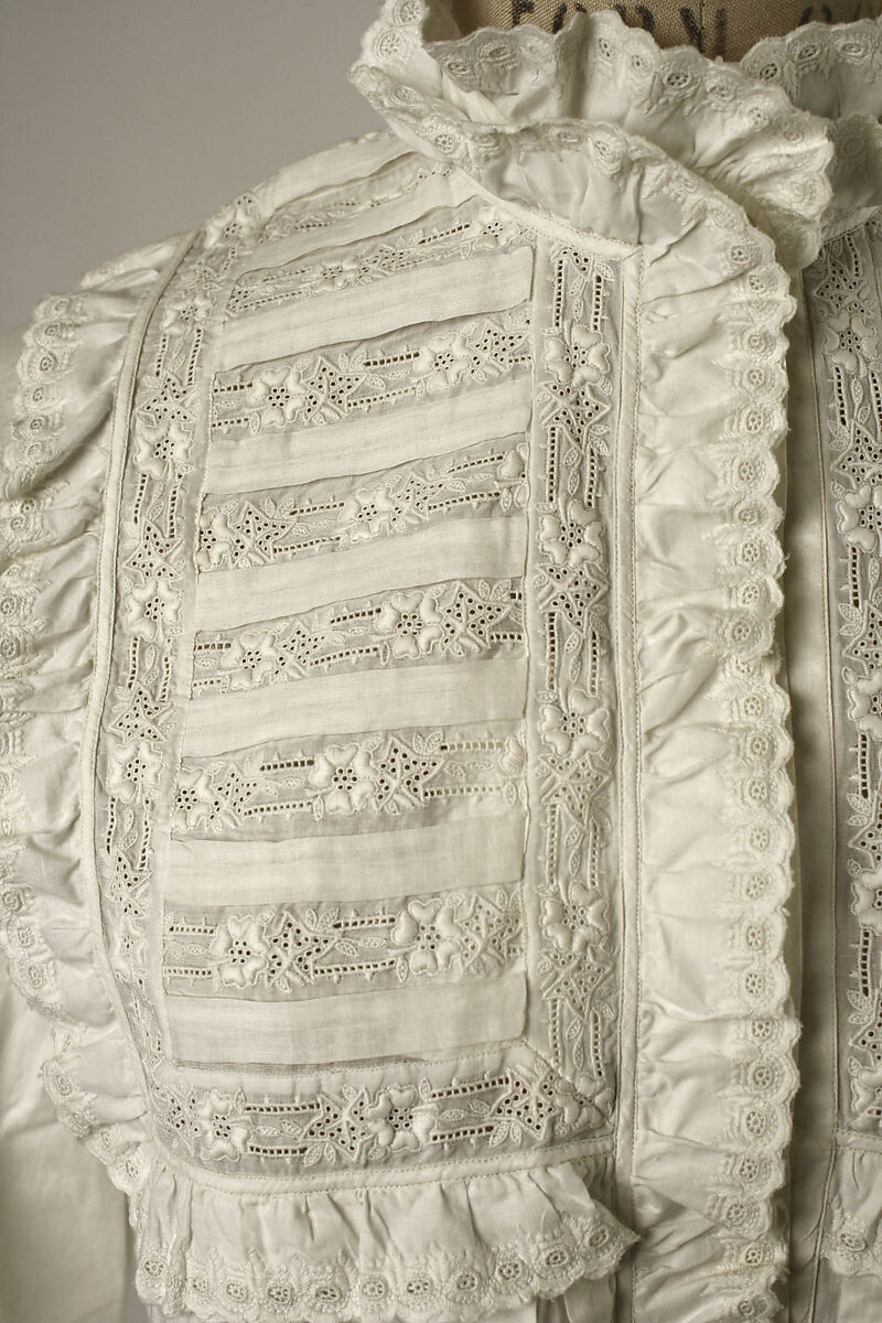 Nightgown, cotton, American