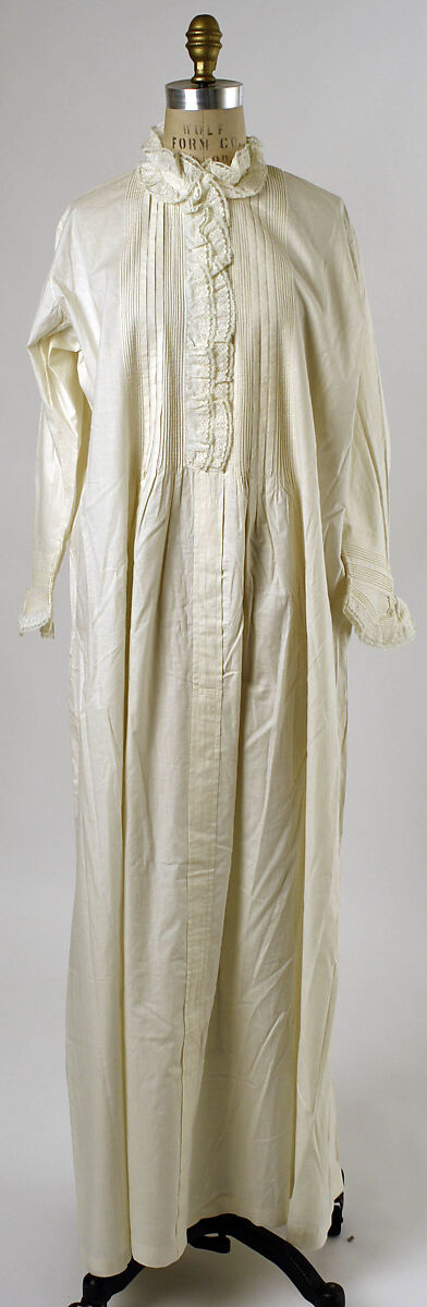 Nightgown, cotton, American 