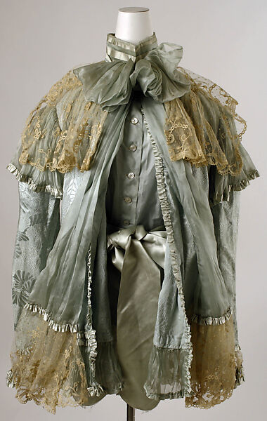 Dressing jacket, silk, probably American