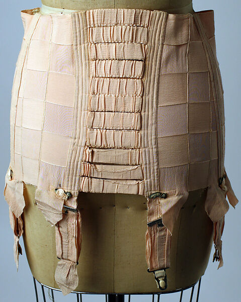 Corset, silk, rubber, steel, mother-of-pearl, French
