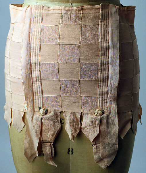 Corset, silk, rubber, steel, mother-of-pearl, French 