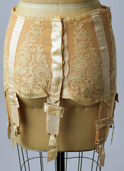 Corset, silk, rubber, steel, mother-of-pearl, French