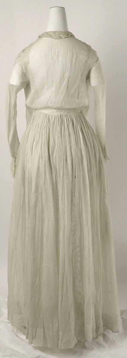 Morning dress, cotton, probably American