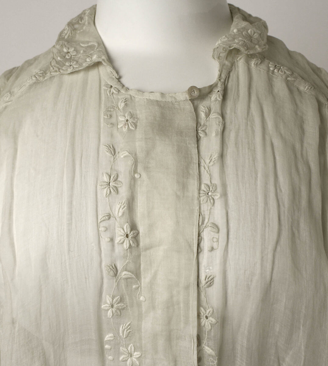 Morning dress, cotton, probably American