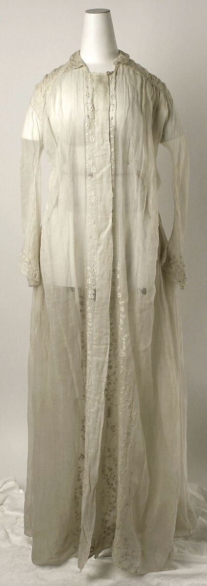 Morning dress, cotton, probably American 