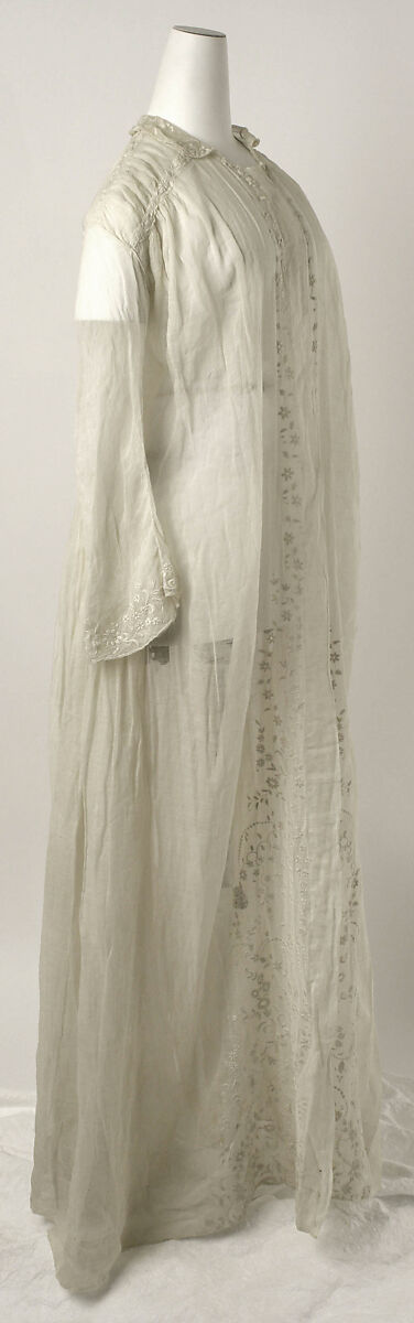 Morning dress, cotton, probably American
