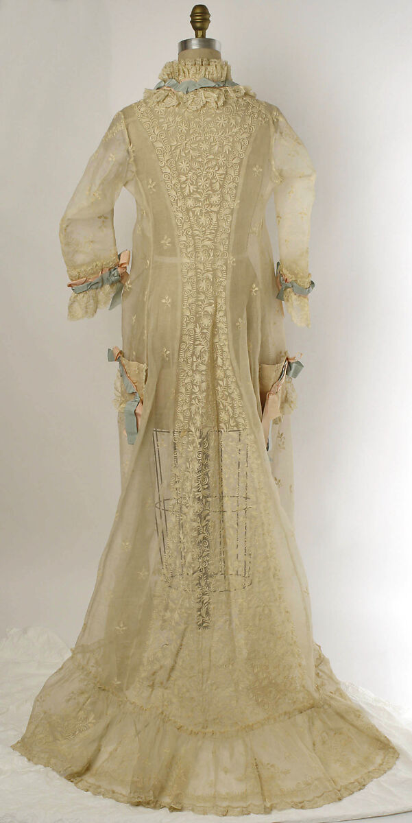 Peignoir, cotton, silk, French