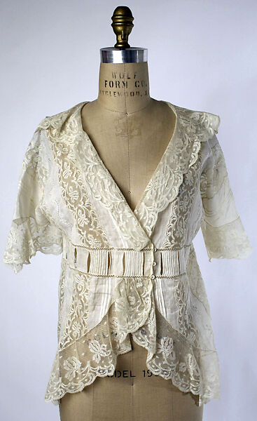 Dressing jacket, linen, silk, French 