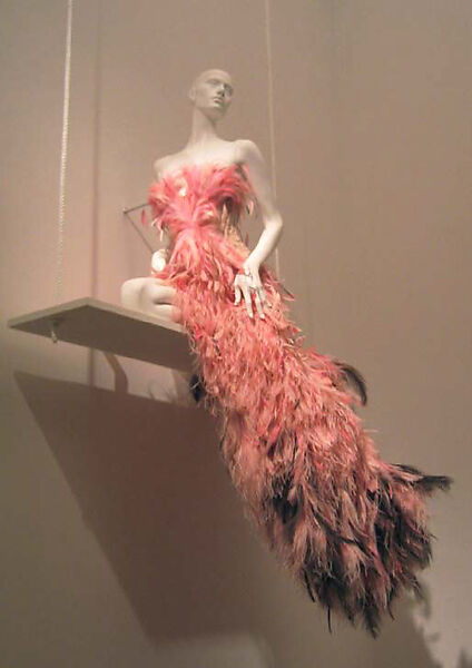 Evening dress, Roberto Cavalli (Italian, 1940–2024), feathers, synthetic, plastic, Italian 
