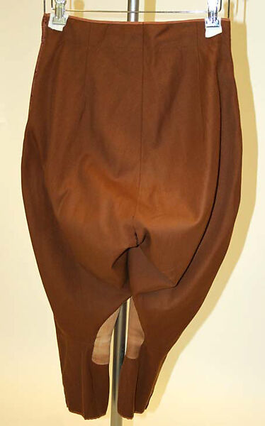 Riding ensemble, (a–c) Roberts &amp; Carroll (British), wool, cotton, silk, leather, wood, British