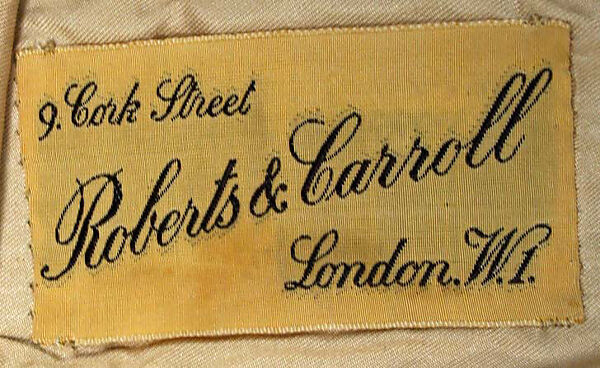Riding ensemble, (a–e) Roberts &amp; Carroll (British), wool, silk, cotton, leather, wood, metal, British