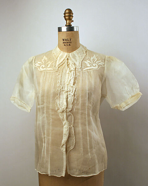 Blouse, I. Magnin &amp; Co. (American, founded 1876), cotton, French 