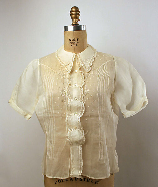 Blouse, I. Magnin &amp; Co. (American, founded 1876), cotton, French 
