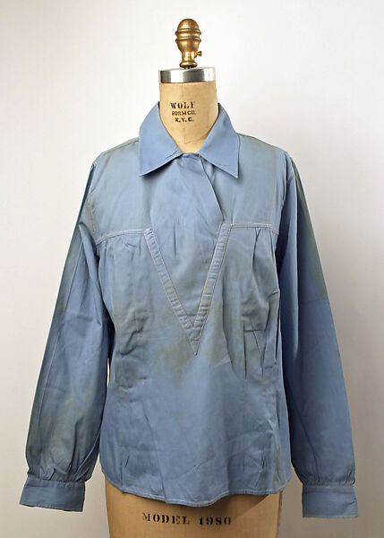 Blouse, Mainbocher (French and American, founded 1930), cotton, American 