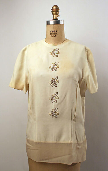 Blouse, Mainbocher (French and American, founded 1930), rayon, American 