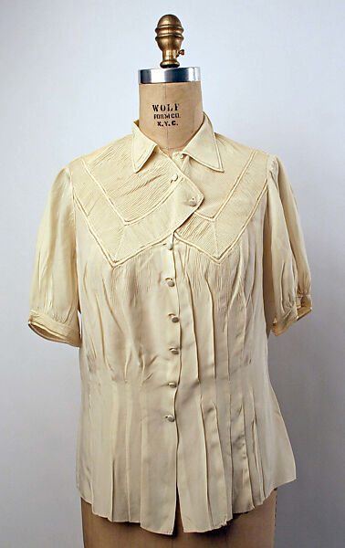 Blouse, silk, probably French 