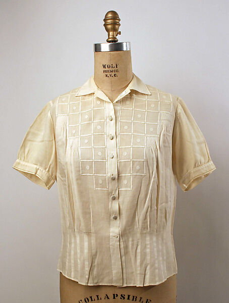 Blouse, cotton, probably French 