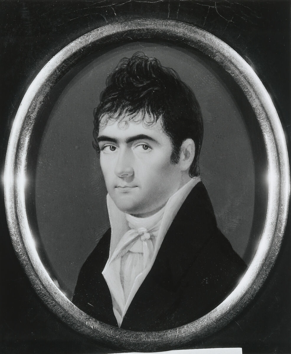 Self-portrait, Thomas Gimbrede (American (born France), Agen 1781–1832 West Point, New York), Watercolor on ivory, American