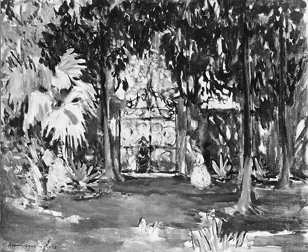 Garden Gate, Near Ascain #7, Anne Goldthwaite (American, Montgomery, Alabama 1869–1944 New York), Oil on canvas, American 