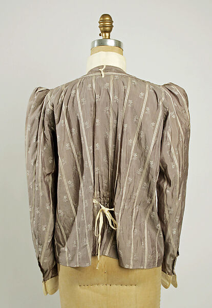 Shirtwaist, silk, linen, American
