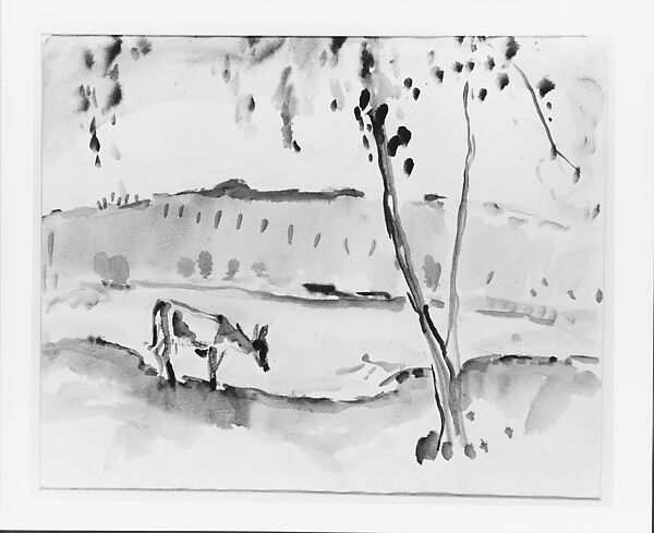 Grazing, Anne Goldthwaite (American, Montgomery, Alabama 1869–1944 New York), Watercolor and black chalk on paper, American