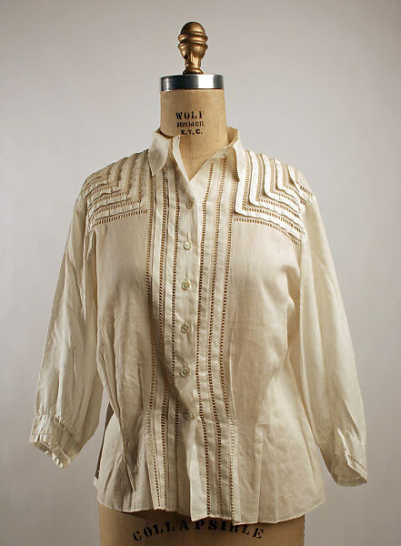 Blouse, cotton, probably French 