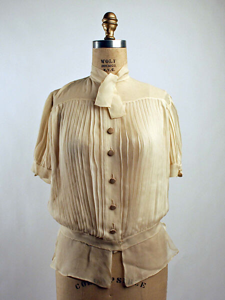 Blouse, silk, probably French 