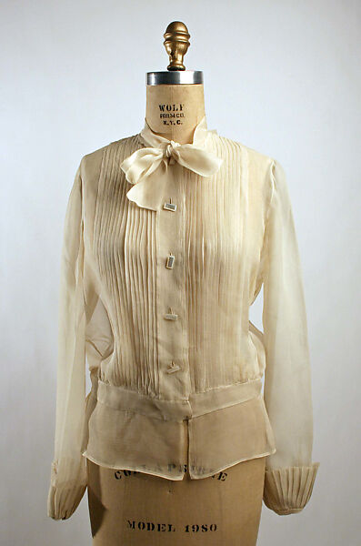 Blouse, silk, probably French 