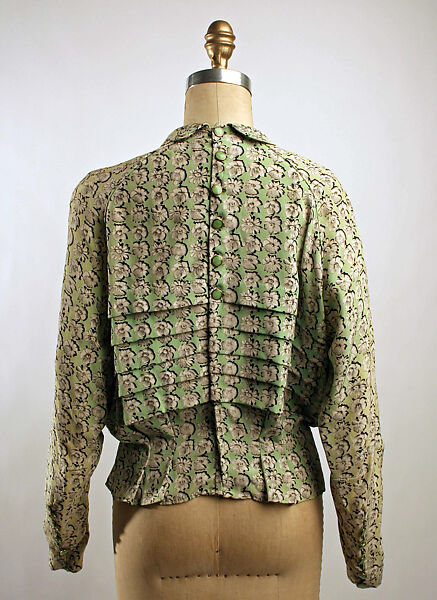 Blouse, silk, glass, metal, American or European