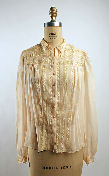Blouse, silk, cotton, French 